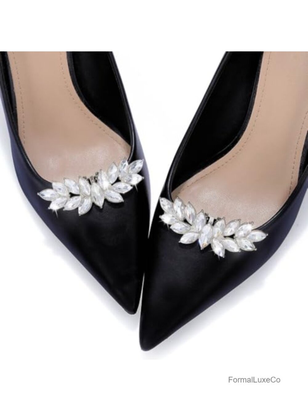 Crystal Rhinestone Shoe Clips for Pumps Wedding Shoe Buckles Alloy 2 Count